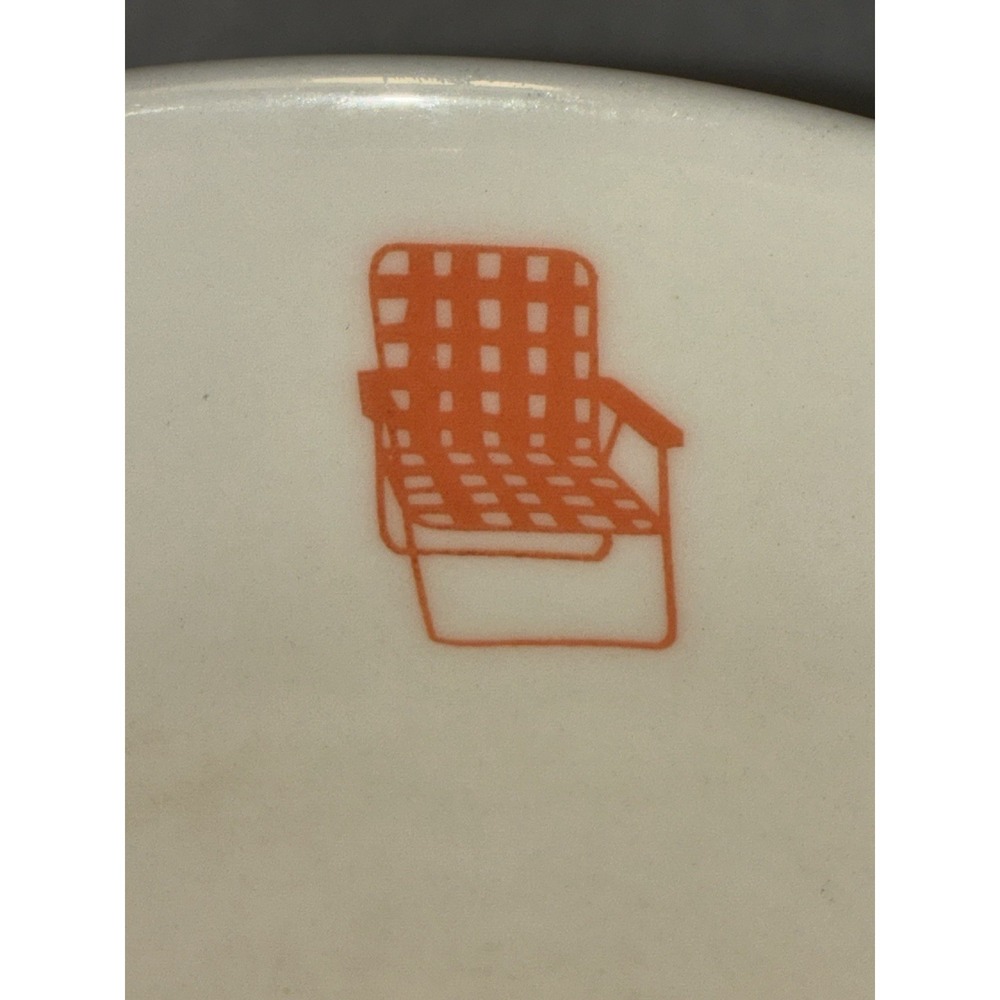 2006 Starbucks Orange Yellow Webbed Lawn Chair Coffee Mug Cup 16 Oz Retro - Picture 8 of 8